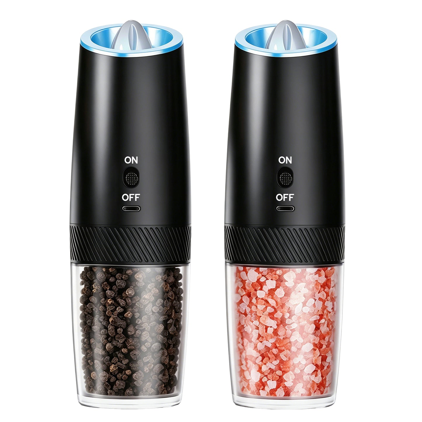 Rechargeable Gravity Salt & Pepper Grinder Set